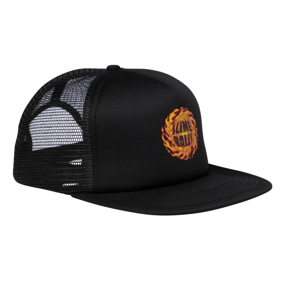 Slime Balls Logo Flame Mesh Trucker High Profile Unisex Hat