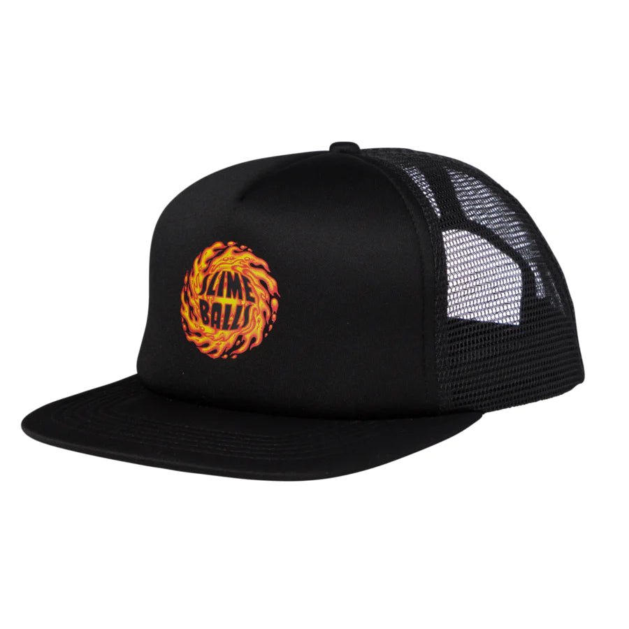 Slime Balls Logo Flame Mesh Trucker High Profile Unisex Hat