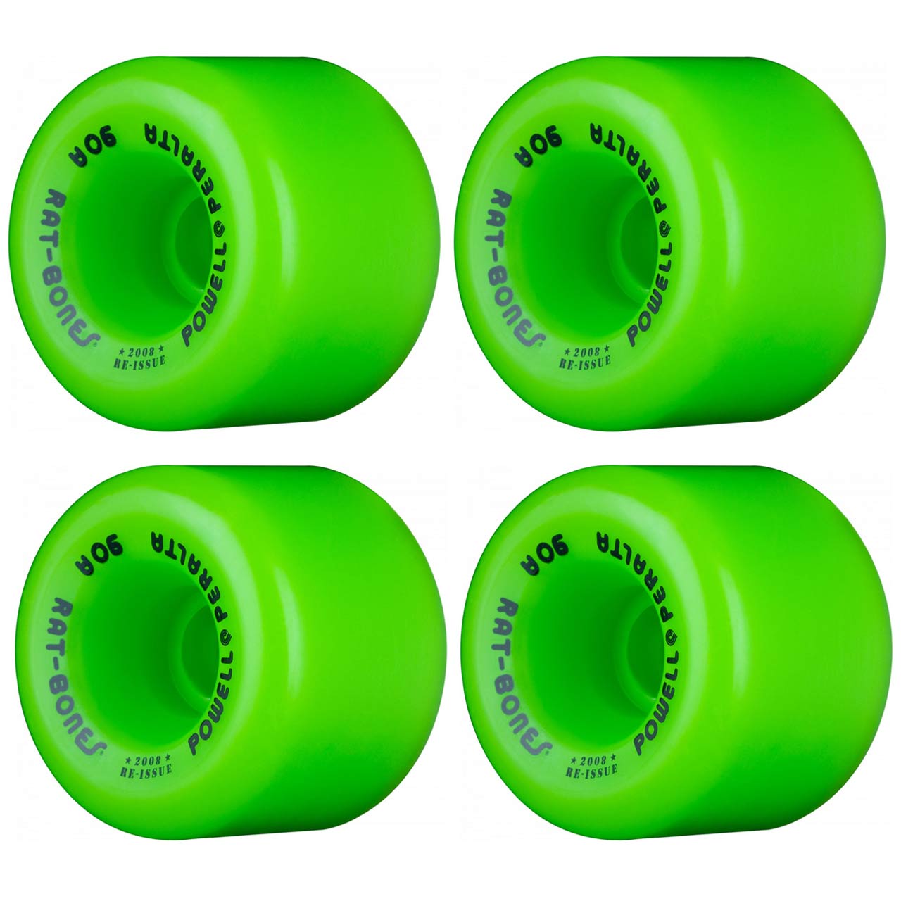 Powell Peralta Rat Bones Skateboard Wheels 60mm 90a - Green (4 pack)