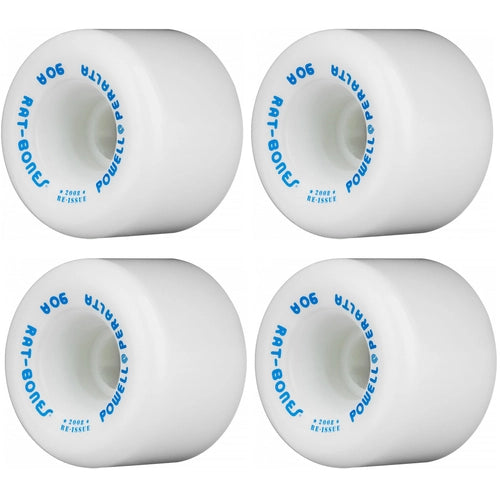 Powell Peralta Rat Bones Skateboard Wheels 60mm 90a - White (4 pack)