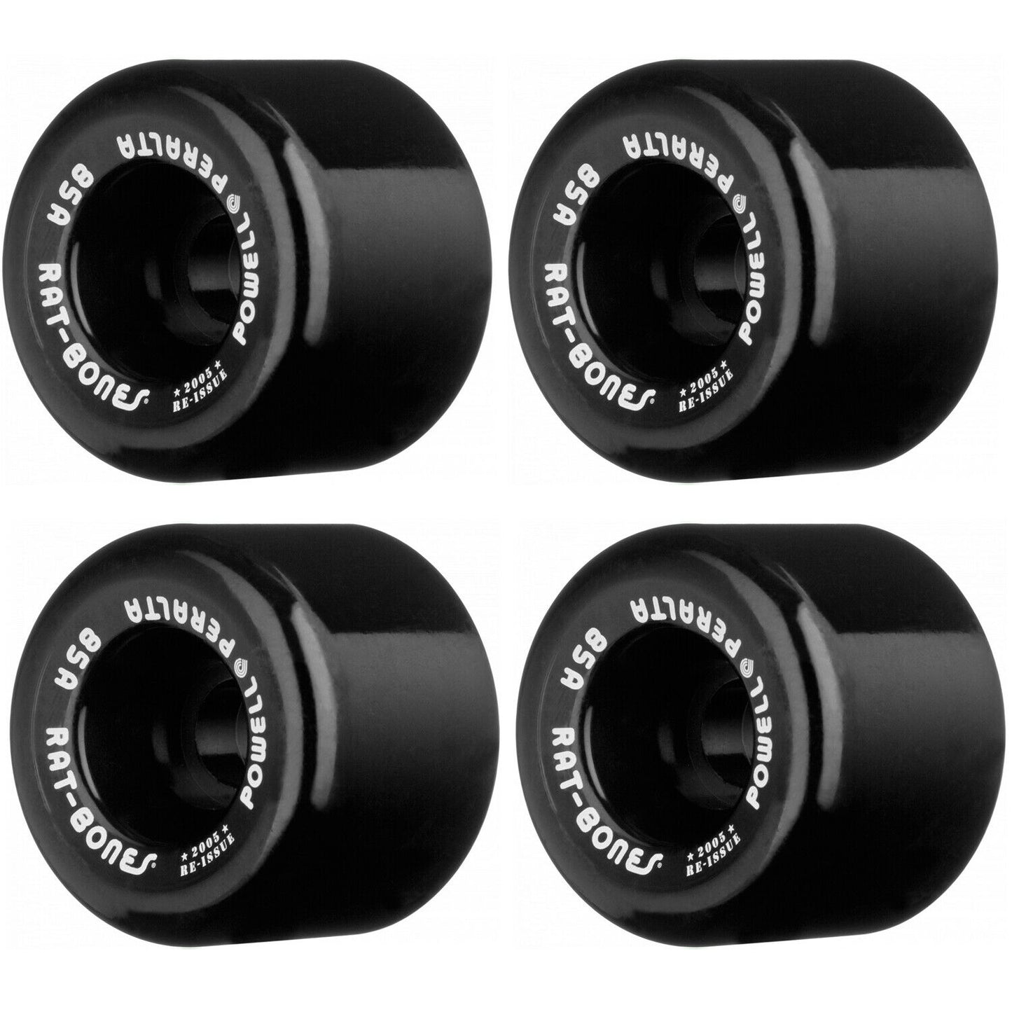 Powell Peralta Rat Bones Skateboard Wheels 60mm 90a - Black (4 pack)