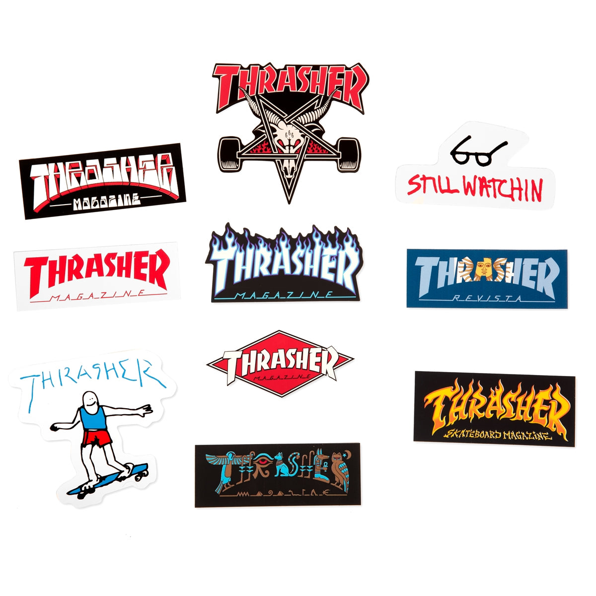 Thrasher Magazine 10 Pack of Stickers