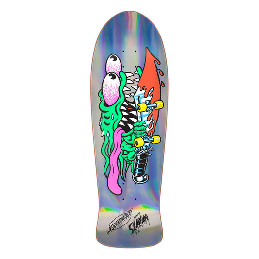 Santa Cruz Re-issue Meek Slasher Skateboard Deck in Silver Foil  10.1"