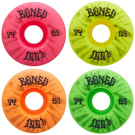 Bones 100's Party Pack 5 V4 Assorted Wide Wheels 100A 53mm