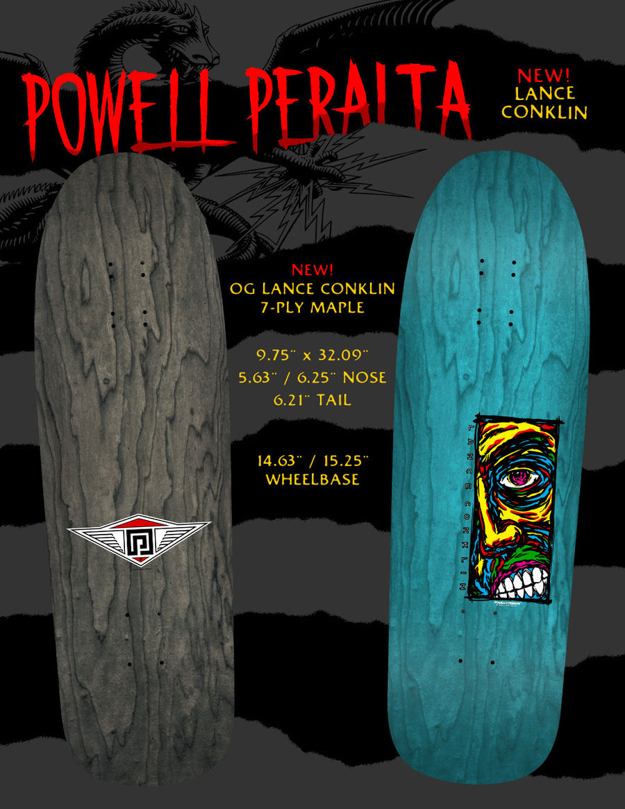 Powell Peralta Lance Conklin Face Skateboard Deck 9.75″