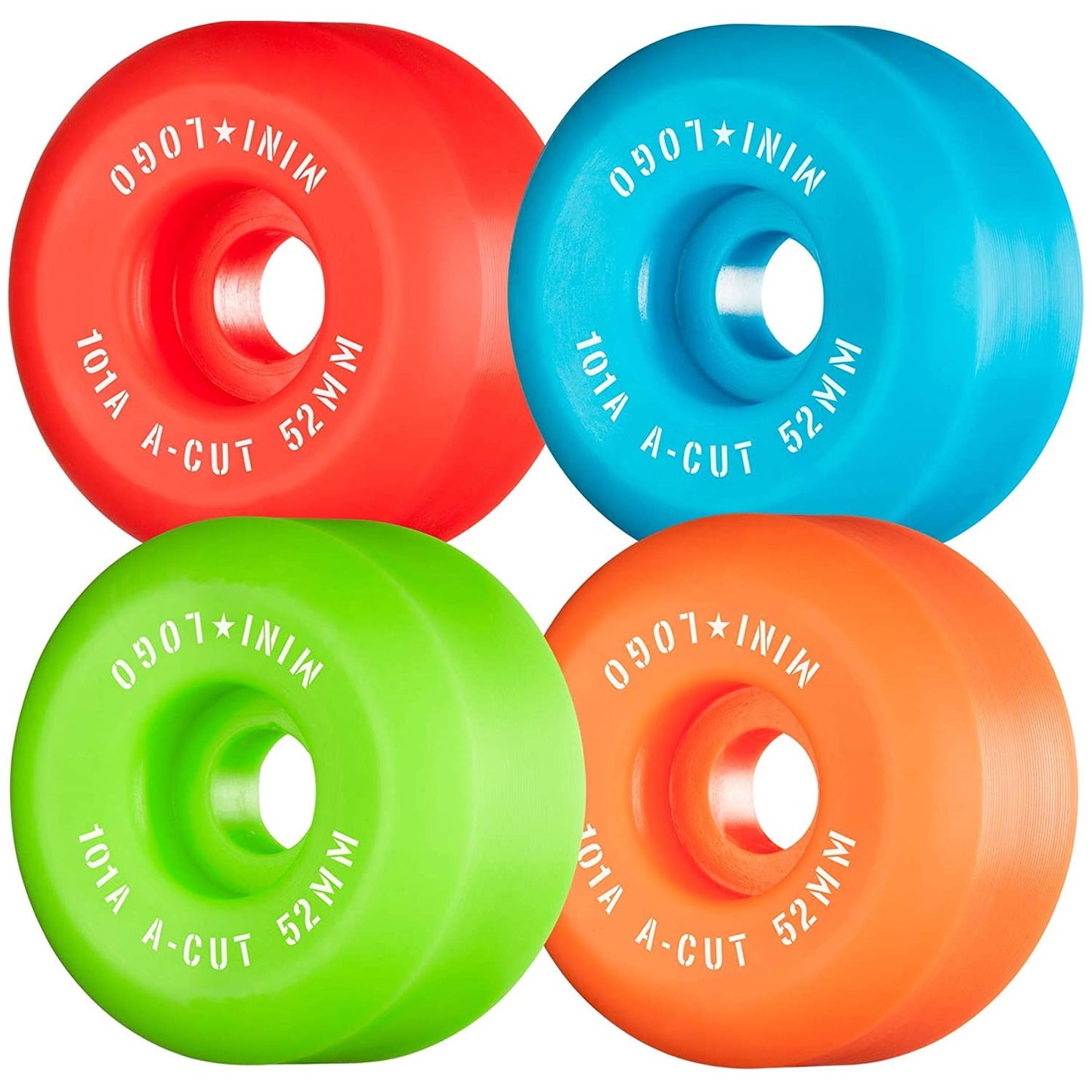 Mini Logo Skateboards A-Cut Assorted Color Skateboard Wheels 101a 52mm