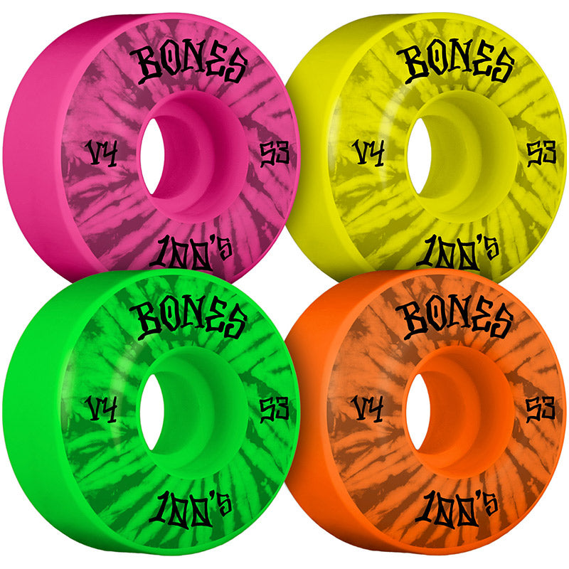 Bones 100's Party Pack 5 V4 Assorted Wide Wheels 100A 53mm