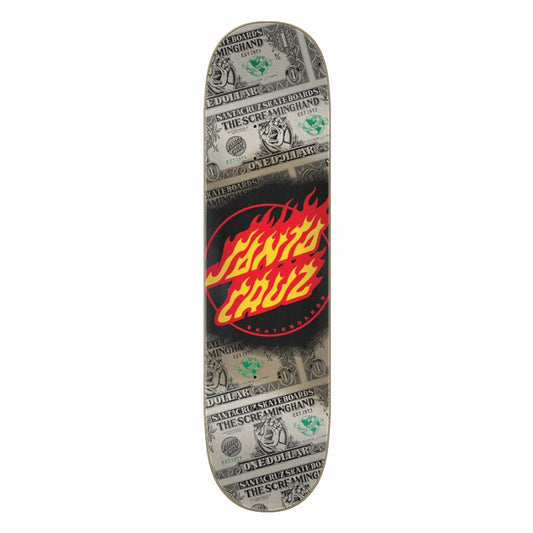Santa Cruz Dollar Flame Dot Skateboard Deck 8.0"