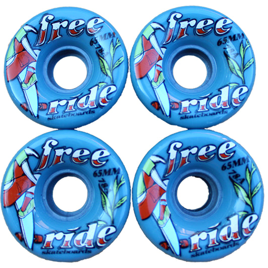 Freeride Blue Longboard Cruiser Wheels 65mm 78a