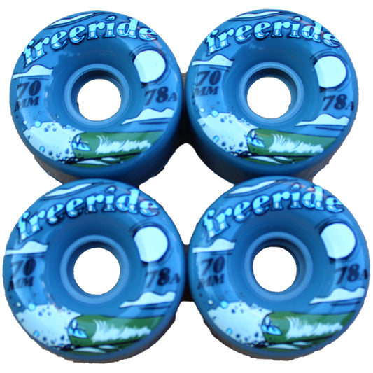 Freeride Blue Longboard Cruiser Wheels 70mm 78a