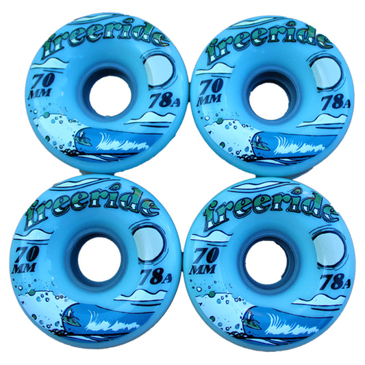 Freeride Baby Blue Longboard Cruiser Wheels 70mm 78a