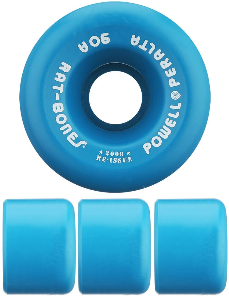 Powell Peralta Rat Bones Skateboard Wheels 60mm 90a - Blue (4 pack)